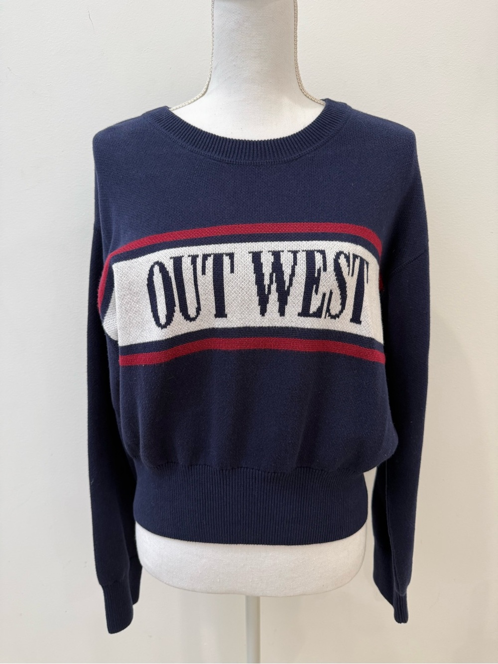 Navy Graphic Crewneck Sweater
